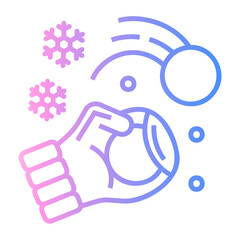 winter Line Gradient Icon