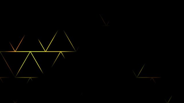 gaming background with a triangle pattern in yellow and orange colors that moves randomly