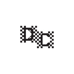 Alphabet Logo Monogram Design Modern Abstract Bold DC Initial Pixel Vector Alphabet