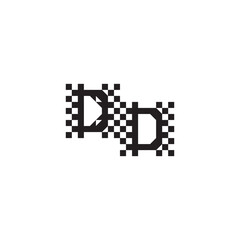 Alphabet Logo Monogram Design Modern Abstract Bold DD Initial Pixel Vector Alphabet