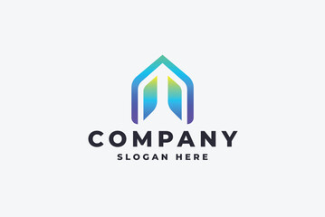 Modern Gradient House/Roof Logo
