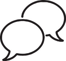 Minimalist Chat Bubble Icon for Messaging, Communication, Dialogue, and Social Interaction – Black Outline Vector on White Background