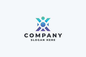 Abstract Geometric Human/Community Logo