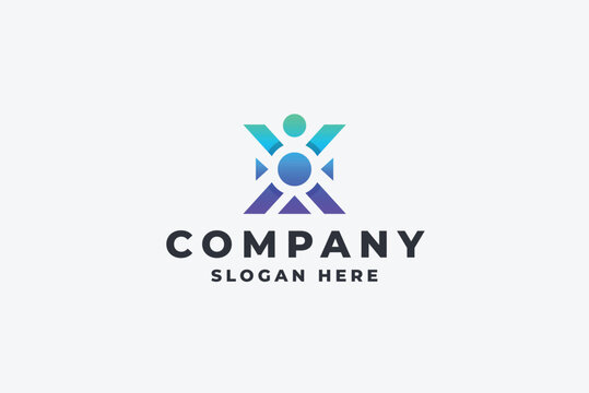 Abstract Geometric Human/Community Logo
