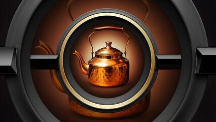 vintage gold coffee pot mechanical background