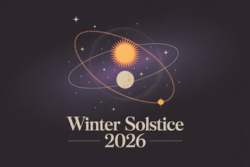 Winter solstice 2026 celestial orbit illustration