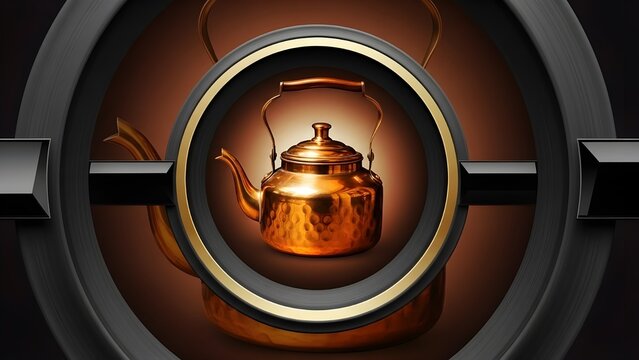 vintage gold coffee pot mechanical background