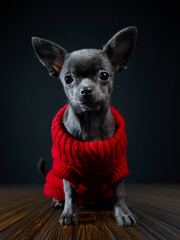 Chihuahua dog on a dark background