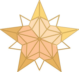 golden star isolated on white background