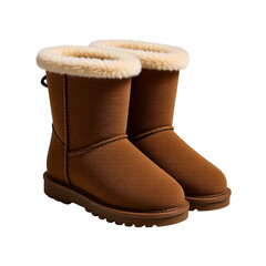 Cozy brown suede boots with fluffy cream lining for winter warmth