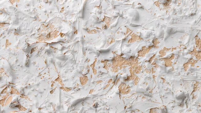Showing slight camera movement revealing thick white coating on interior panel, documenting texture