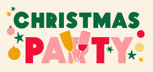 Celebrate joy of Christmas party with vibrant colors and festive decorations creating cheerful background perfect for holiday gatherings