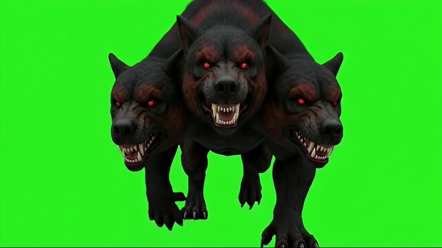 Cerberus Myth animal animation greenscreen background
