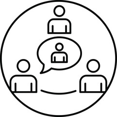 Circular Group Discussion Teamwork Meeting Communication Vector Icon