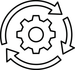 Process Gear System Workflow Continuous Cycle Vector Icon