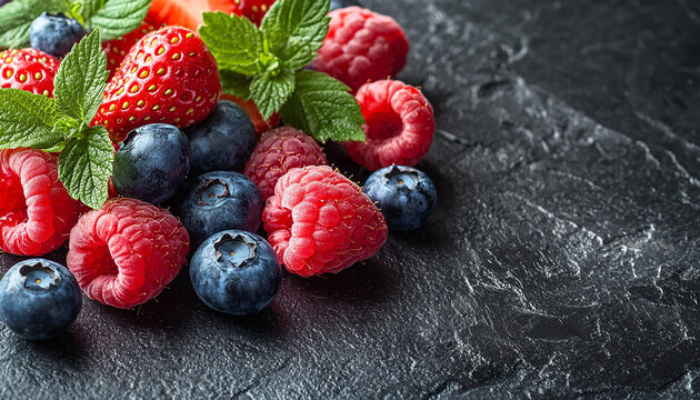 Fresh berry fruit dessert on rustic wooden table generated by AI