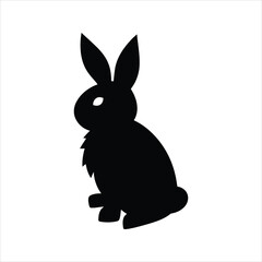 Rabbit Icon – Bunny Silhouette Vector Illustration