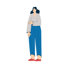 Business Woman Character in Standing Pose Vector Illustration
