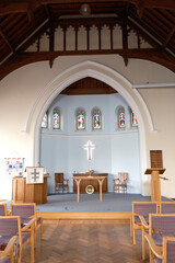 Bright Interior of Petersfield Methodist Church, Modern Worship Space in Hampshire, UK