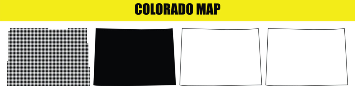 Hand made Dot Map Colorado map silhouette in different shades and outlines vector illustration for infographic and design element By illustrator