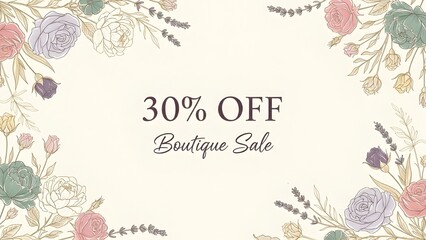 Floral boutique sale 30 percent off discount offer