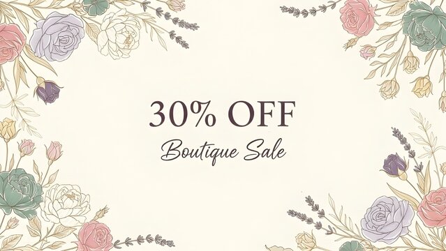Floral boutique sale 30 percent off discount offer - Powered by Adobe