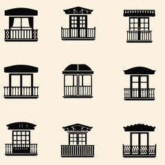 Terrace Balcony Line Symbols