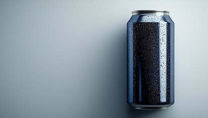Refreshing drink in metal bottle with shiny reflection generated by AI