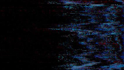 VHS Blue Glitch Noise Texture &ndash; Distorted CRT Digital Signal Background. Perfect for tech backgrounds, cyberpunk visuals, video overlays, system error themes, digital distortion design.