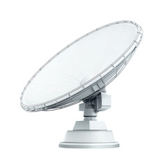 Satellite Dish in Modern Minimalist Design with Soft White Lighting on Isolated Background for Technology Advertising "isolated on transparent background