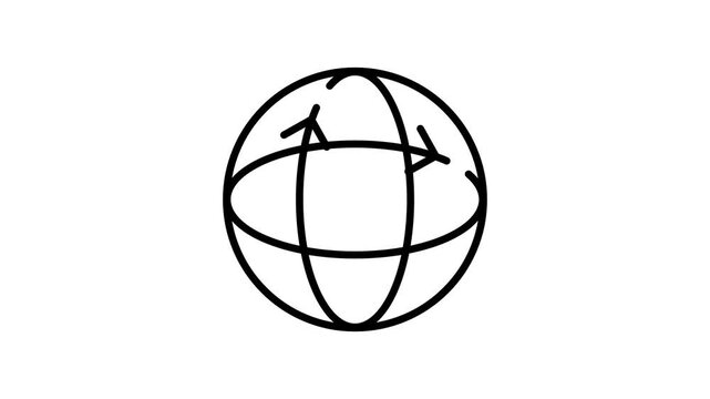 Rotating globe icon animation for global business