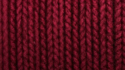 Shifting camera lens revealing burgundy ribbed knit in studio to study texture, showing yarn fuzz - Powered by Adobe