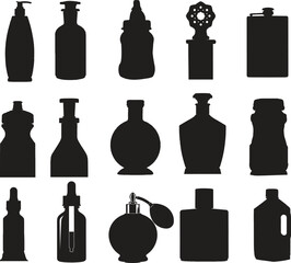 Abstract vector bottle design with colorful elements for creative projects and visual communication