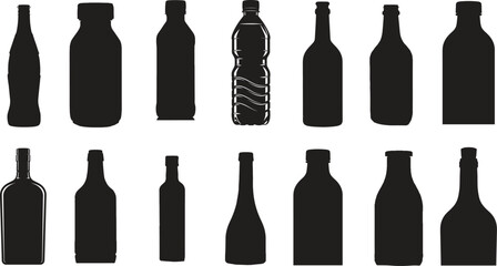 Vector illustration of a bottle design with cmyk colors and helvetica and courier fonts