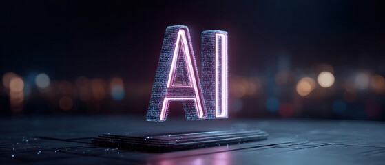 Ai innovations in technology showcase urban setting digital art futuristic vibe close-up perspective