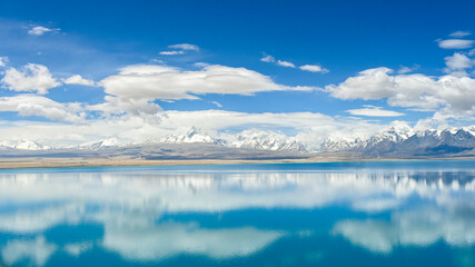 lake and mountains
Peiku Lake and Snow-capped Mountains in Ngari Prefecture, Xizang, China