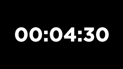 One day countdown timer five minute animation from 300 to 0 seconds, 300 Seconds countdown,