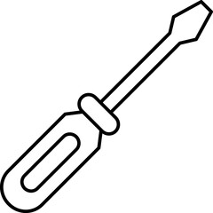 Black screwdriver icon - outline