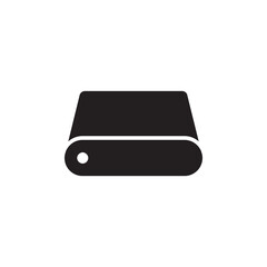 Solid Portable External Hard Drive Disk Storage Icon