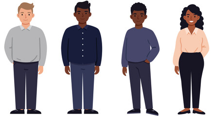 Diverse Group of People Standing Together Illustration startup