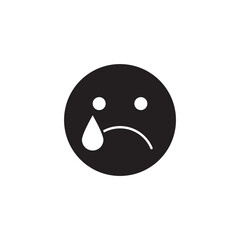 Obraz premium Solid Crying Face Emoji Tears of Sadness Symbol