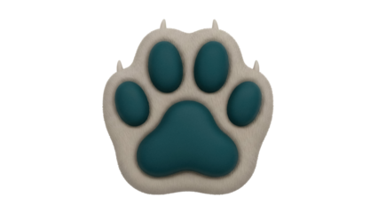 Cute animal paw print PNG isolated on transparent background, adorable pet footprint for design and decoration projects