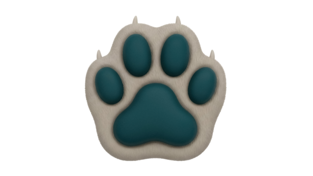 Cute animal paw print PNG isolated on transparent background, adorable pet footprint for design and decoration projects