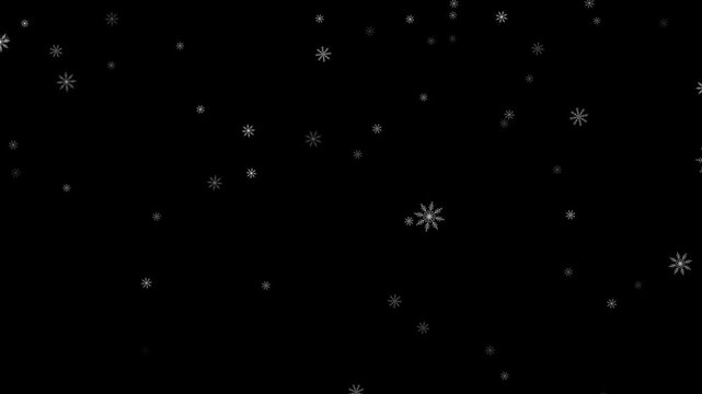 snow flakes falling alpha channel animation,snow flakes new year and Christmas isolated social media motion design element	