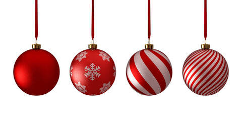 Obraz na płótnie Canvas Red christmas balls isolated on white