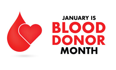 January Blood Donor Awareness Vector Design