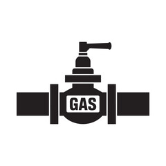 Gas valve vector icon illustration in black and white