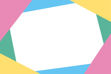 カラフルで抽象的な斜めシェイプのフレームイラスト