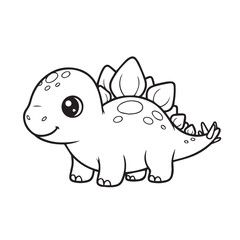 Fototapeta premium Stegosaurus dinosaur vector illustration coloring pages coloring book 