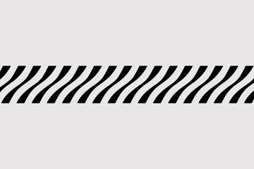 Seamless horizontal abstract wavy diagonal stripes pattern border graphic element, featuring black and white high contrast geometric lines, perfect for modern branding, corporate business marketing ba